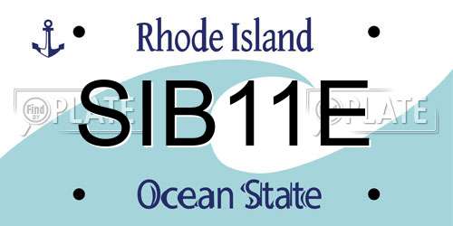 SIB11E Rhode Island License Plate
