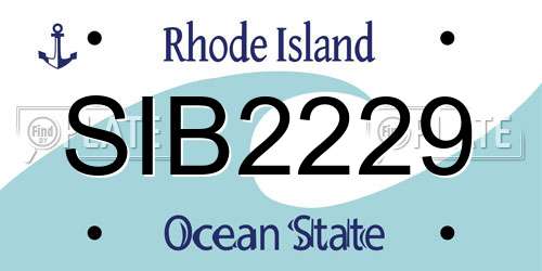 SIB2229 Rhode Island License Plate