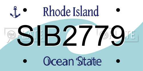 SIB2779 Rhode Island License Plate