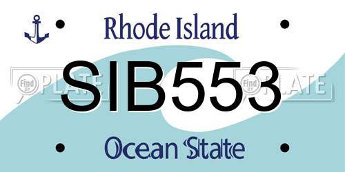 SIB553 Rhode Island License Plate
