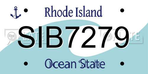SIB7279 Rhode Island License Plate