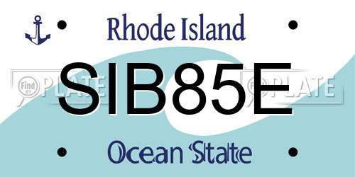 SIB85E Rhode Island License Plate