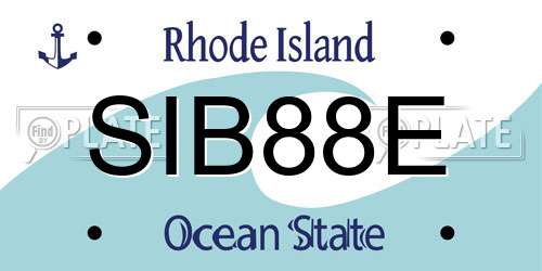 SIB88E Rhode Island License Plate