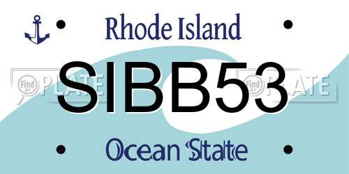SIBB53 Rhode Island License Plate