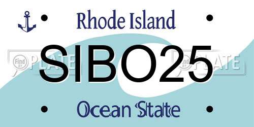 SIBO25 Rhode Island License Plate