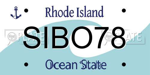 SIBO78 Rhode Island License Plate