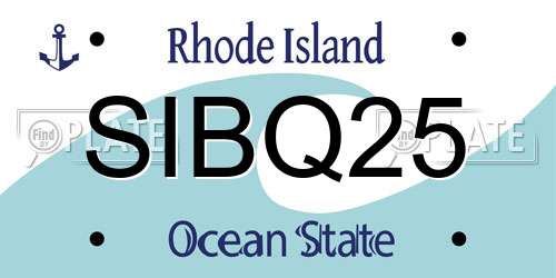SIBQ25 Rhode Island License Plate