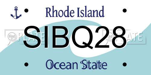 SIBQ28 Rhode Island License Plate
