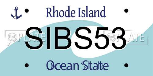 SIBS53 Rhode Island License Plate