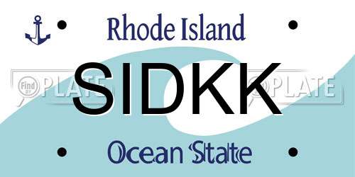 SIDKK Rhode Island License Plate