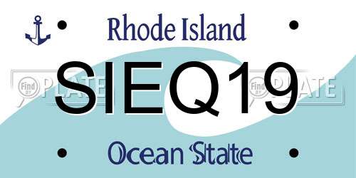 SIEQ19 Rhode Island License Plate