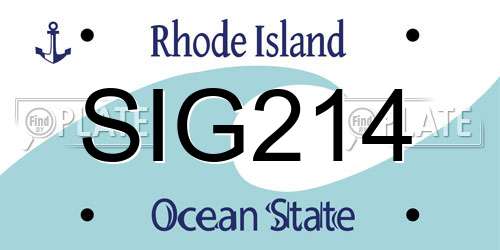 SIG214 Rhode Island License Plate