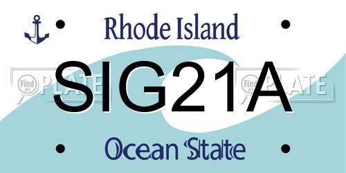 SIG21A Rhode Island License Plate
