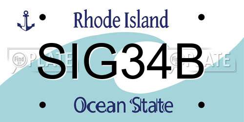 SIG34B Rhode Island License Plate