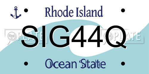 SIG44Q Rhode Island License Plate