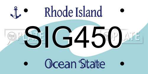 SIG450 Rhode Island License Plate