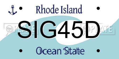 SIG45D Rhode Island License Plate