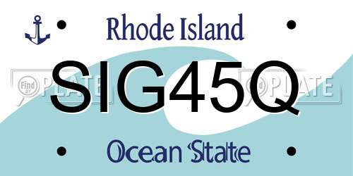 SIG45Q Rhode Island License Plate