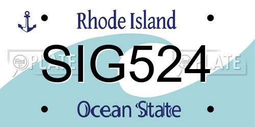 SIG524 Rhode Island License Plate