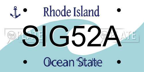 SIG52A Rhode Island License Plate