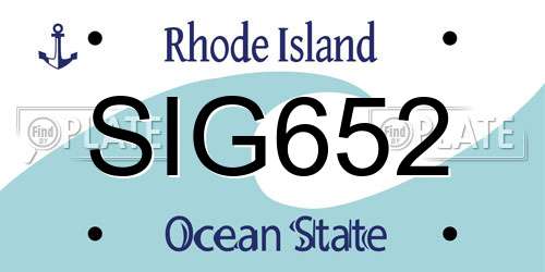 SIG652 Rhode Island License Plate
