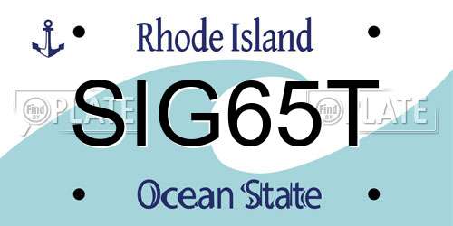 SIG65T Rhode Island License Plate