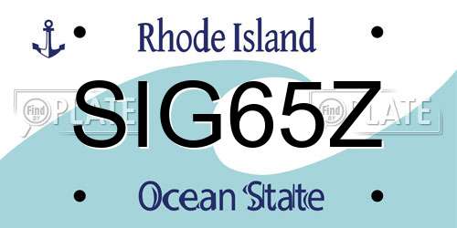 SIG65Z Rhode Island License Plate