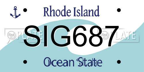 SIG687 Rhode Island License Plate