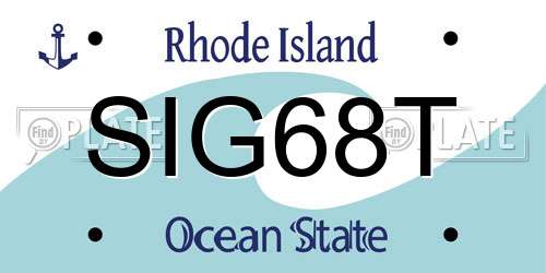 SIG68T Rhode Island License Plate