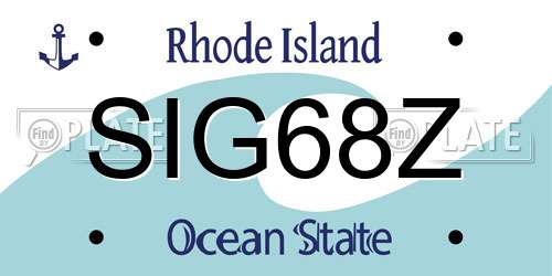 SIG68Z Rhode Island License Plate