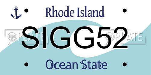 SIGG52 Rhode Island License Plate