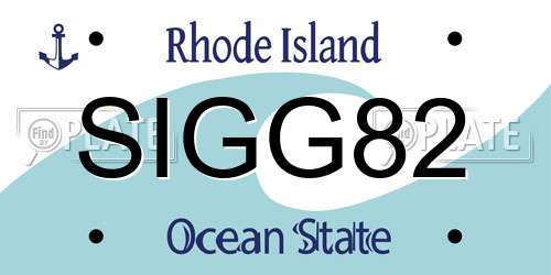 SIGG82 Rhode Island License Plate