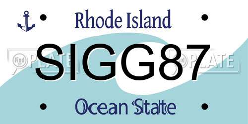 SIGG87 Rhode Island License Plate