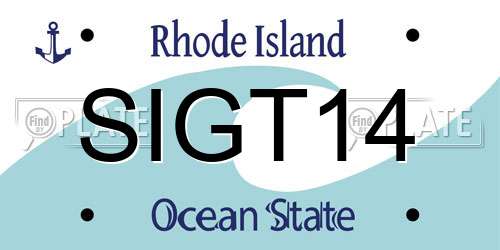 SIGT14 Rhode Island License Plate