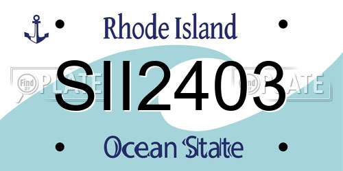 SII2403 Rhode Island License Plate