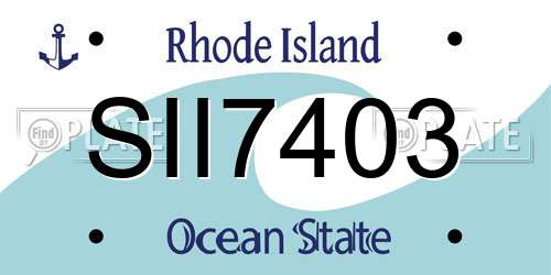 SII7403 Rhode Island License Plate