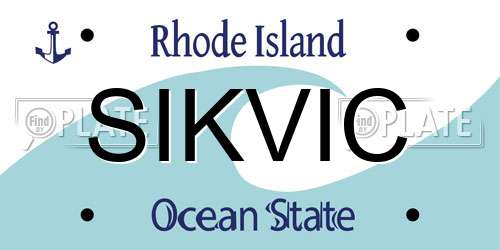 SIKVIC Rhode Island License Plate