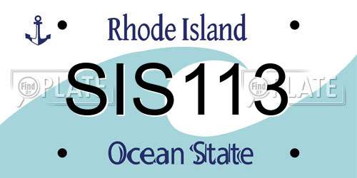 SIS113 Rhode Island License Plate
