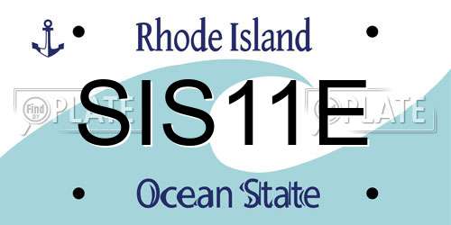 SIS11E Rhode Island License Plate