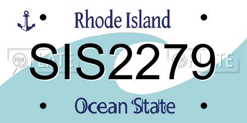 SIS2279 Rhode Island License Plate