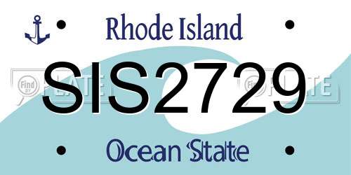 SIS2729 Rhode Island License Plate