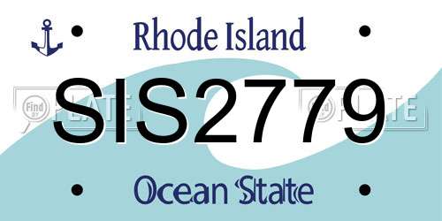 SIS2779 Rhode Island License Plate