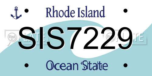 SIS7229 Rhode Island License Plate