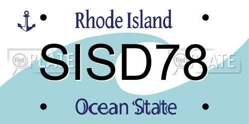 SISD78 Rhode Island License Plate