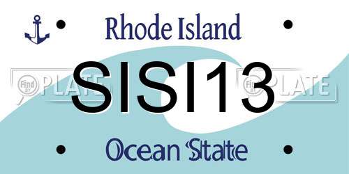 SISI13 Rhode Island License Plate