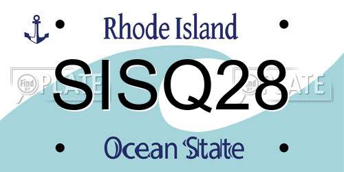 SISQ28 Rhode Island License Plate
