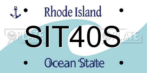 SIT40S Rhode Island License Plate