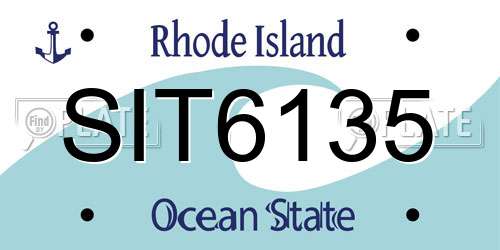 SIT6135 Rhode Island License Plate
