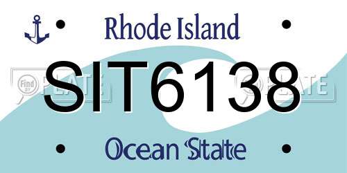 SIT6138 Rhode Island License Plate