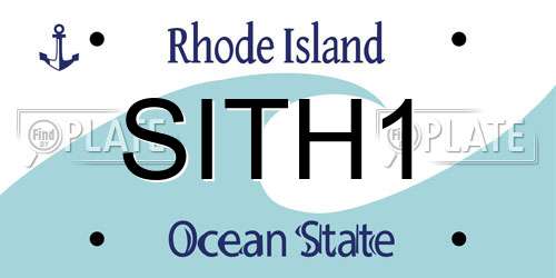 SITH1 Rhode Island License Plate